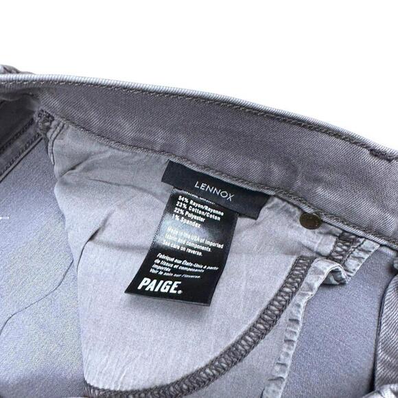 Paige Jeans Mens W33 Lennox Shade Gray Slim Straight Stretch Preppy Denim Casual - Picture 5 of 10